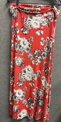 Maxi Falda LOVEAPPELLA Cameryn Tejido Cepillado Roja, Floral, Talla XL 2D1 Foto 1 de 4