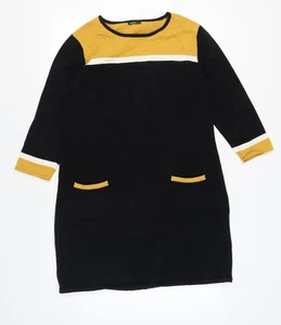 Roman Women's Black Colourblock Shift Dress Size 20 - Picture 1 of 12