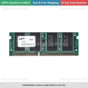 KMM466F804BS1-L6 Samsung 64MB SODIMM Non ECC EDO - Picture 1 of 1