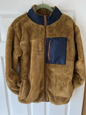 Tommy Bahama Faux Fur Zip Up Jacket Sz XL(14)Brown And Navy - Image 1 of 3