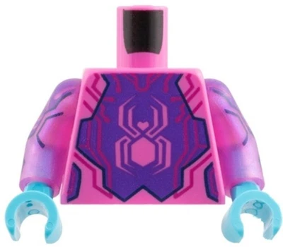LEGO New Dark Pink Minifigure Torso Spider Circuitry Satin Trans-Pink Arms sp9 - Image 1 of 4