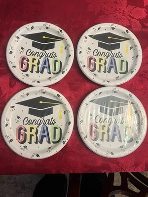 Congrats Grad 12 Ct Graduation 8.58”inch Paper Plates - Image 1 of 4