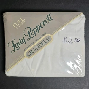 Vintage Lady Pepperell Full Bed No-Iron Flat Sheet inwhite New In Packaging USA - Picture 1 of 10