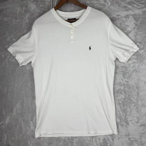 Polo Ralph Lauren Herren weiß Waffel Strick Kurzarm Henley Hemd Größe Large - Bild 1 von 7