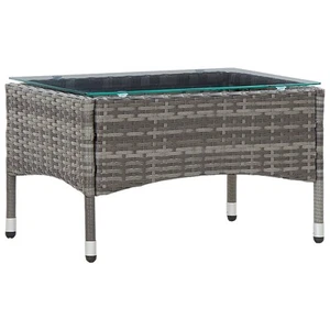 vidaXL Coffee Table Grey 60x40x36 cm Poly Rattan - Picture 1 of 5