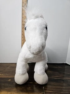 Build A Bear weißes Pferd mit funkelnden silbernen Hufen Stofftier Spielzeug - Bild 1 von 9