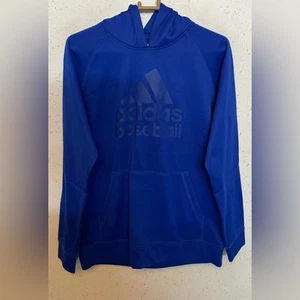 Adidas Blue Baseball Pullover Hoodie Sweatshirt Size Medium, EUC - Picture 1 of 6