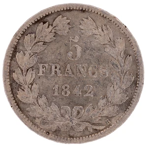 France - 5 Francs - 1842 - Silver .900 - Picture 1 of 4