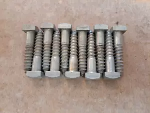 LOT OF 11 NEW 1/2" X 2-1/2" SQUARE HEAD ZINC PLATED LAG BOLTS - Picture 1 of 7