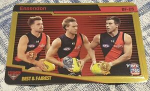 2022 TEAMCOACH Best & Fairest GOLD Essendon Bombers CARD BF-05 UNUSED CODE