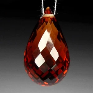 18.6ct IF Mandarin Orange Citrine Faceted Briolette Pendant Bead Natural Mined - Bild 1 von 4