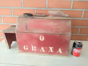 Antique wood Tool box Clobber 19th century Shoeshiner Street Clobber grease - Picture 1 of 8