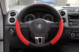 Slip On Style Non Slip Steering Wheel Cover Easy Installation **Black Red** - Bild 1 von 6