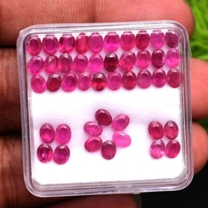44 Pcs Natural Mozambique Ruby Rich Red 4mm*3mm Oval Faceted Cut Loose Gemstones - Picture 1 of 5
