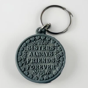 Vintage Schlüsselanhänger Schwestern Freunde Freudentränen besondere Bindung Metall - Bild 1 von 2
