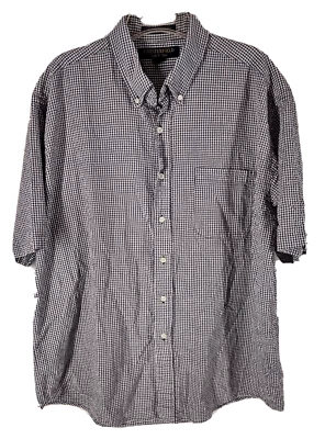 Chesterfield Shirt Button Down Short Sleeve Textured Plaid XL Men's X-Large 17.5 - Image 1 of 4