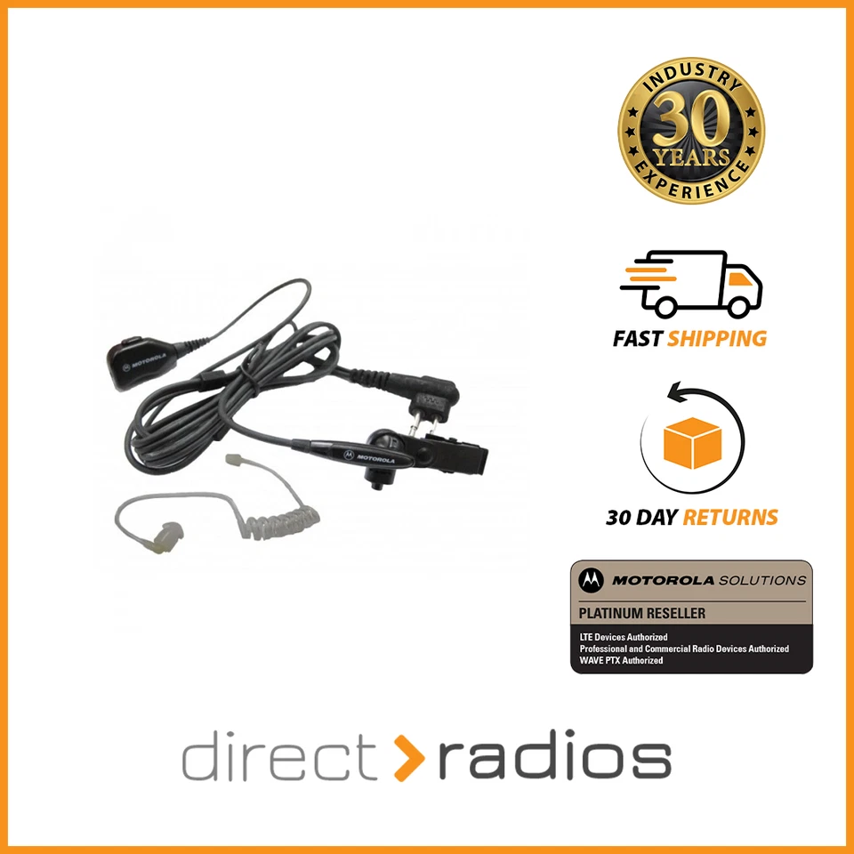 Motorola 2 Wire Earpiece with Clear Acoustic Tube for DP1400 and R2 - PMLN6530A - Image 1 of 1