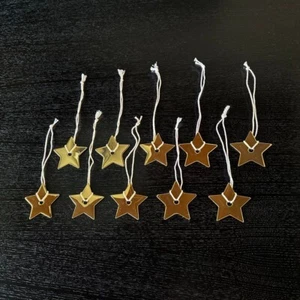 Set of 10 Authentic Dior Metal Star Gold Pendant Key Chain Bag Charm 2483 - Picture 1 of 3