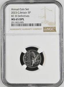 2023 Great Britain 5 Pence Annual Coin Set NGC MS 65 DPL - Picture 1 of 3