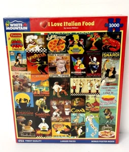 White Mountain I Love Italian Food 1000 Pc Jigsaw Puzzle Larger Pieces 24 x 30 - Picture 1 of 8