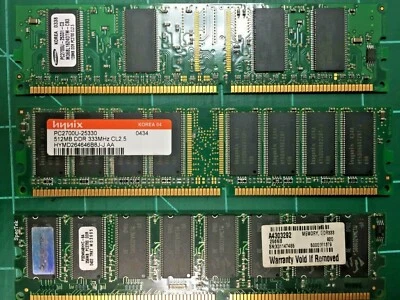 PC-2700 DDR Ram Memory LOT x3 - 512MB/256MB/128MB modules - Image 1 of 2