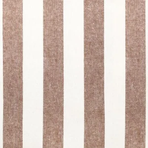 100% Cotton British Stripes Brown Off-White Fabric - Picture 1 of 2