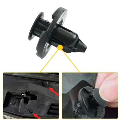 100X 8mm Plastic Rivet Trim Clips for Bumpers Splashguards Fit Nissan 0155309321 - Image 1 of 4