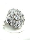 Sterling Silver And Cubic Zirconia Statement Ring - Size 10