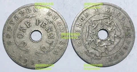 T2 southern rhodesia 1 penny 1934 / 1935 / 1941 27mm co-ni coin 1pcs only Cover