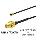 6" Mini PCI U.FL / IPX to SMA Female Antenna WiFi Pigtail Cable ufl ipex 1.13mm