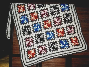 Handmade Multicolor Granny Square Lap Chair Blanket Throw 60 x 37 in. - Picture 1 of 1