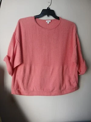 Sudadera corta Jill Pure Jill Top para mujer pequeña rosa algodón cachemir SS Foto 1 de 4