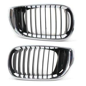 Fit For BMW E46 02-05 3 Series Base 4Dr Front Grille Kidney Half Chrome New - Picture 1 of 8