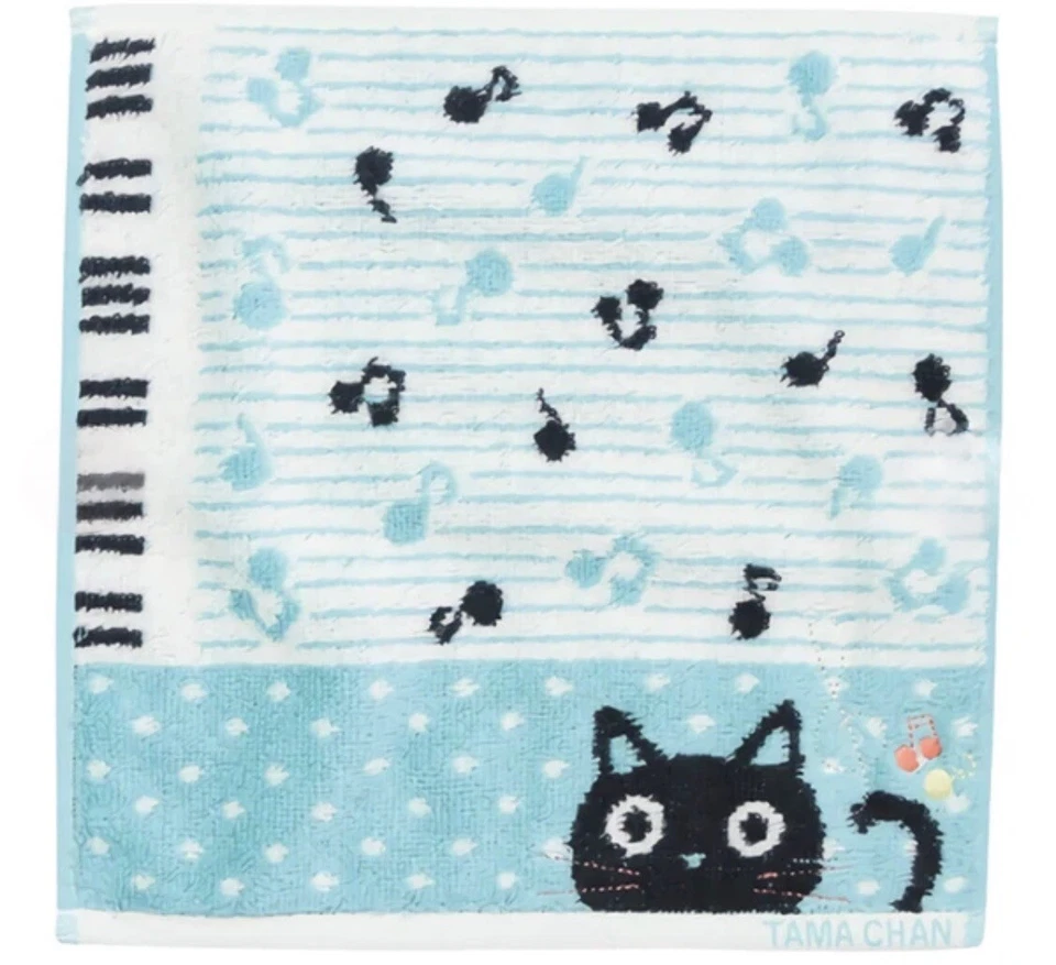 "Toalla de mano - piano azul gato negro, 9,84"" lindo para rostro, gimnasio, bolso, paño" Foto 1 de 1