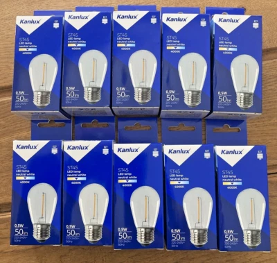 10 x Vintage Industrial Filament LED Light Bulb Outdoor Fairy Festoon Lamp 4000K - Image 1 of 3