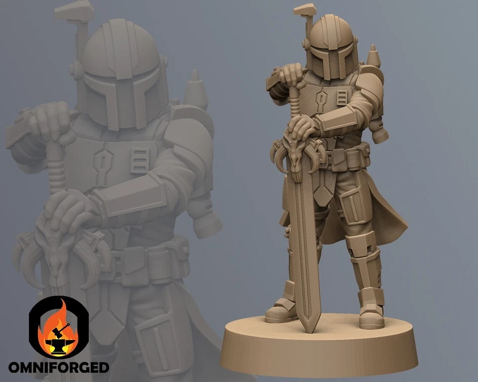 Star Wars Legion Mandalorian Blade Master Miniature 3D Printed Resin Mini Proxy - Image 1 of 1