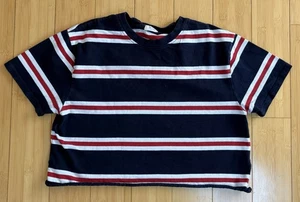 Camiseta John Galt Mujer Talla Pequeña Azul/Blanco/Rojo Rayas Recortadas Brandy Melville - Imagen 1 de 7