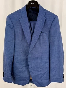 Boss H-Huge Herren Struktur Solid Slim Fit 3-Teiler Anzug, Hellblau, 36S - Bild 1 von 9