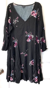 Torrid Floral Challis Kleid Größe 1X Damen Langarm V-Ausschnitt plus Blumenmuster - Bild 1 von 4