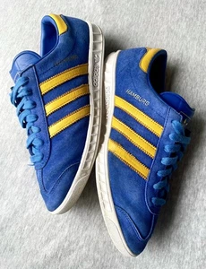 ADIDAS Originals HAMBURG Casual Low Top Trainers UK 8 Blue Yellow ‘Stockholm’  - Picture 1 of 13