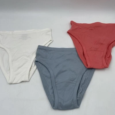 3 Nuevas Bragas Ropa Interior Hanna Andersson Niña Blanco Sólido Azul Coral Talla M Foto 1 de 4