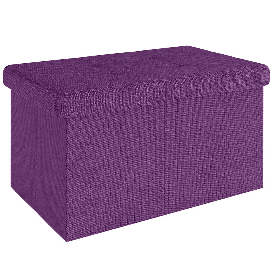 Sitzhocker Faltbar 49x30x30 cm Sitzwürfel Aufbewahrungsbox Stauraum Fußhocker - Bild 1 von 1