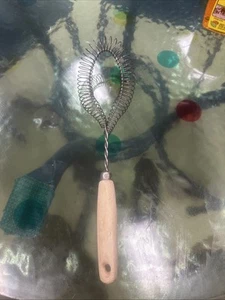 Vintage Hand Coil Wrapped Wire Whisk with Wooden Handle 12" - Picture 1 of 6