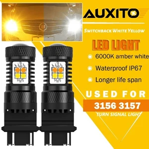 Dual Color 3157 4157 LED Front Turn Signal DRL Parking Light Bulbs Switchback - Picture 1 of 9