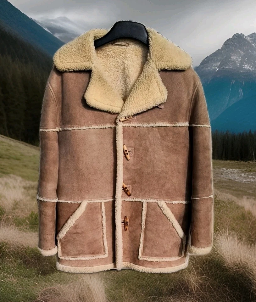Casaco masculino longo Matterhorn Napa Califórnia EUA Lamb Shearling clássico 46   - Imagem 1 de 4