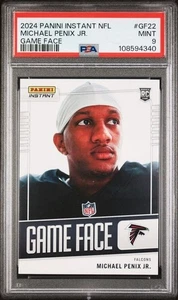 2024 Panini Game Face Michael Penix Jr PSA 9 Rookie RC SP Card Prizm 1/331 Pop 1 - Picture 1 of 2