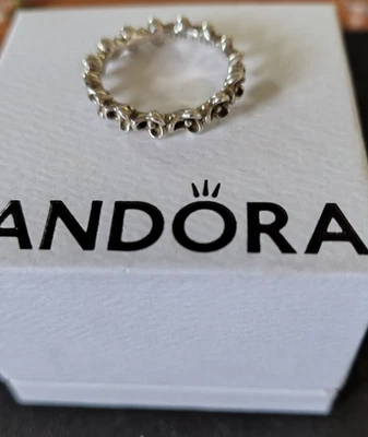 RETIRED Pandora Silver Floral Elegance / Wanda's Garden II Flower Ring Size L - Image 1 of 4