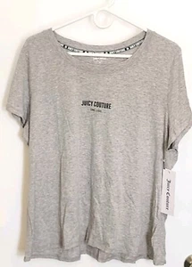 Juicy Couture Womens 2X T-Shirt New w Tags Heather Gray Short Sleeve Pullover - Picture 1 of 7