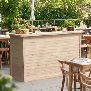 Pressure-treated Wood Garden Cocktail Bar Cave Home Bar Table Reception Counter - Picture 1 of 9