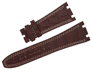 Correa de correa de reloj marrón de cuero cocodrilo original apta (para) Audemars Piguet 28 mm - Imagen 1 de 4